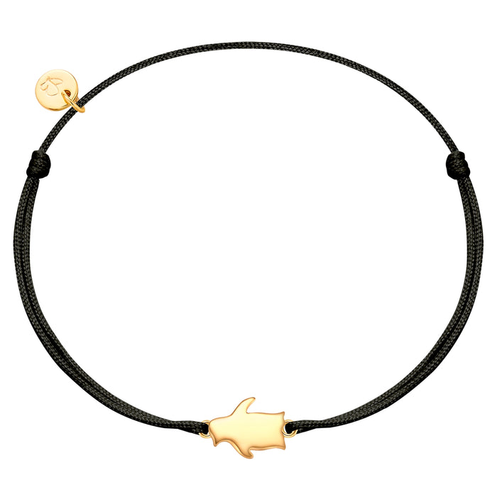 Textil Armband schwarz Pinguin gold
