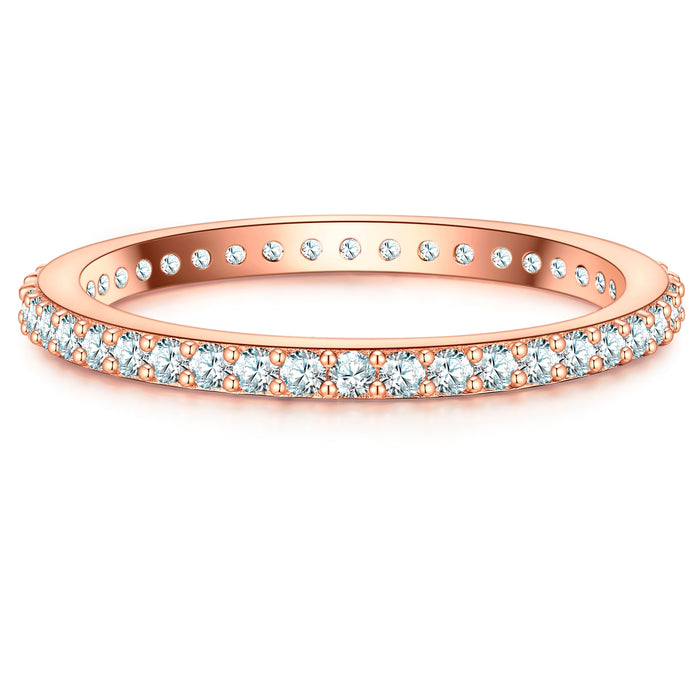 Steckring roségold mit Zirkonia aus 925er Silber rosévergoldet