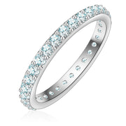 Breiter Steckring silber mit Zirkonia