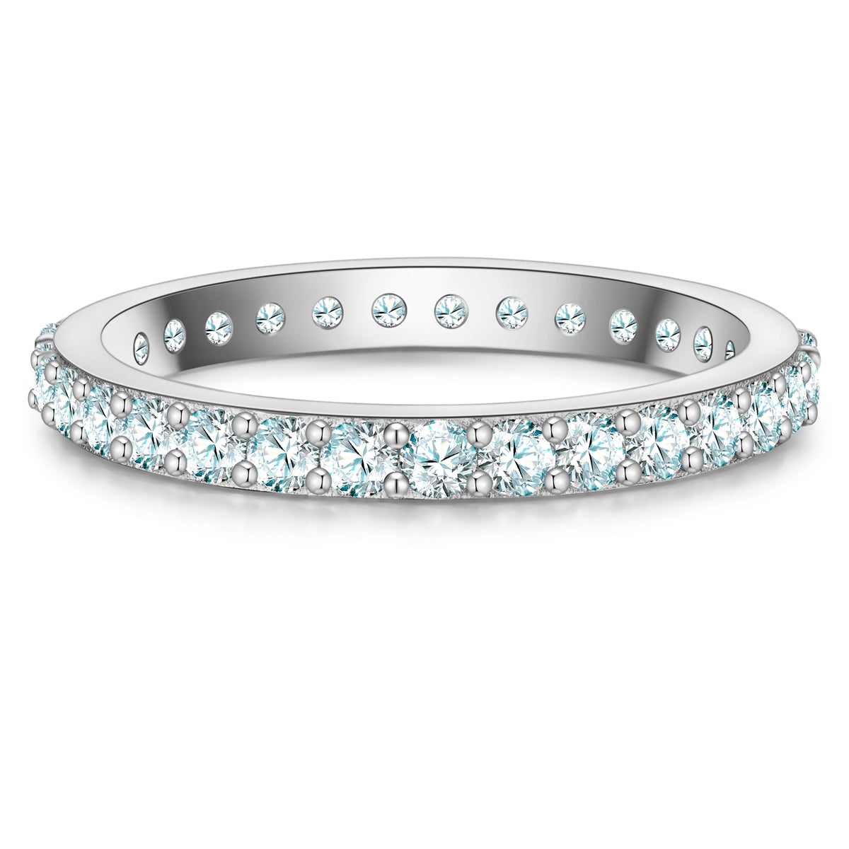 Breiter Steckring silber mit Zirkonia