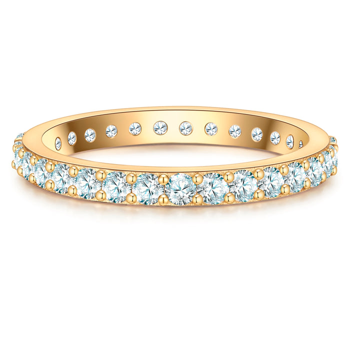 Breiter Steckring gold mit Zirkonia