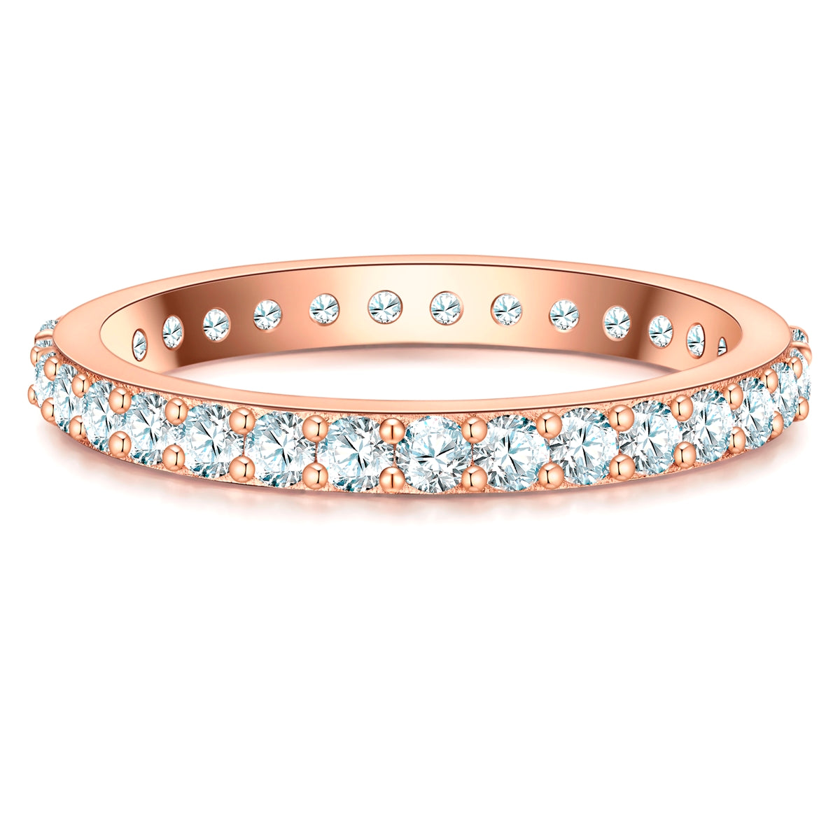 Breiter Steckring roségold mit Zirkonia