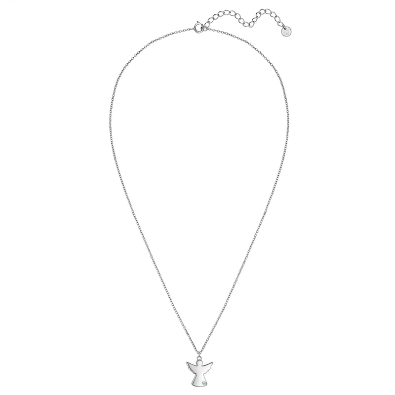 Silberfarbene Engel-Kette mit Lab Grown Diamond