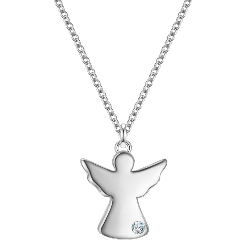 Silberfarbene Engel-Kette mit Lab Grown Diamond
