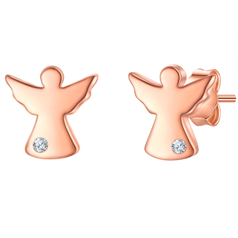 Ohrstecker Engel roségold mit Lab Grown Diamond