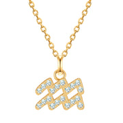 Sternzeichen Kette Wassermann mit Zirkonia