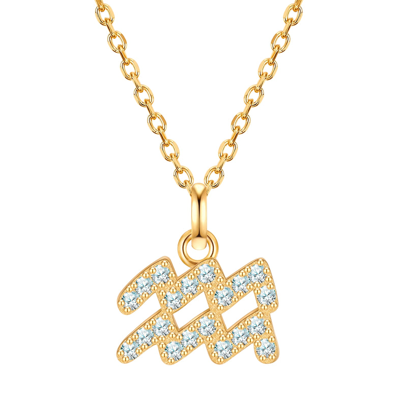 Sternzeichen Kette Wassermann mit Zirkonia
