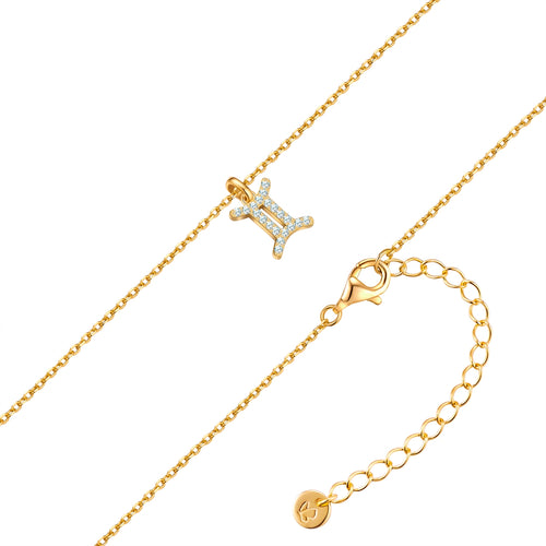Sternzeichen Kette Zwilling mit Zirkonia