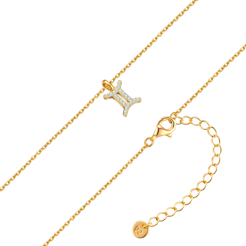 Sternzeichen Kette Zwilling mit Zirkonia