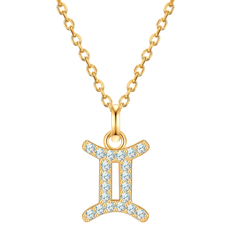 Sternzeichen Kette Zwilling mit Zirkonia