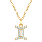 Sternzeichen Kette Zwilling mit Zirkonia