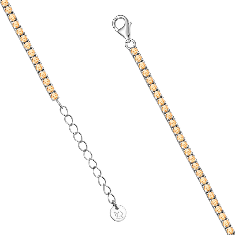 Tennis-Armband Zirkonia apricot 2.5 mm