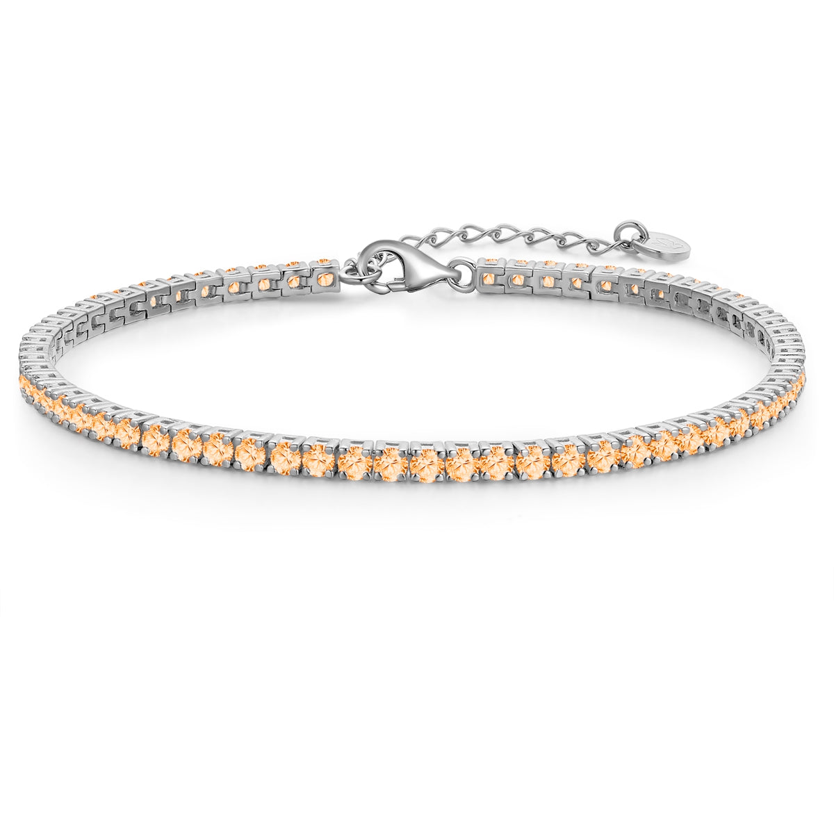Tennis-Armband Zirkonia apricot 2.5 mm