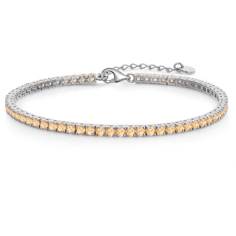 Tennis-Armband Zirkonia apricot 2.5 mm