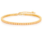 Goldenes Tennis-Armband Zirkonia apricot 2.5 mm