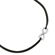 Textilarmband schwarz Infinity silber