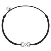 Textilarmband schwarz Infinity silber
