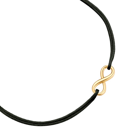 Textilarmband schwarz Infinity gold