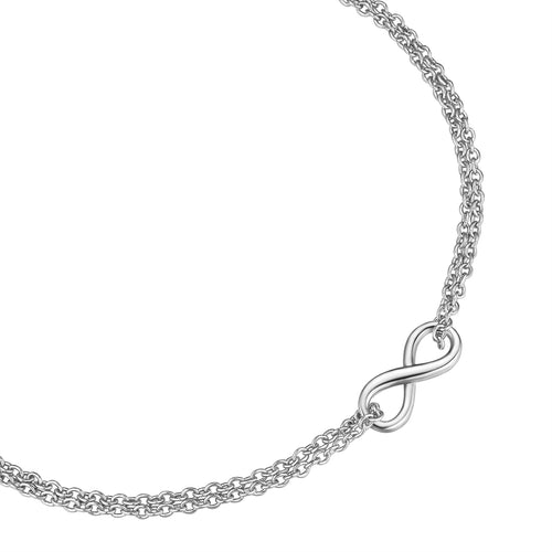 2-reihiges Infinity Armband silber