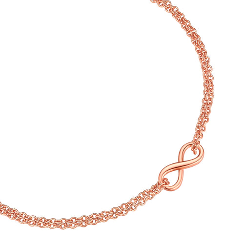 2-reihiges Infinity Armband roségold