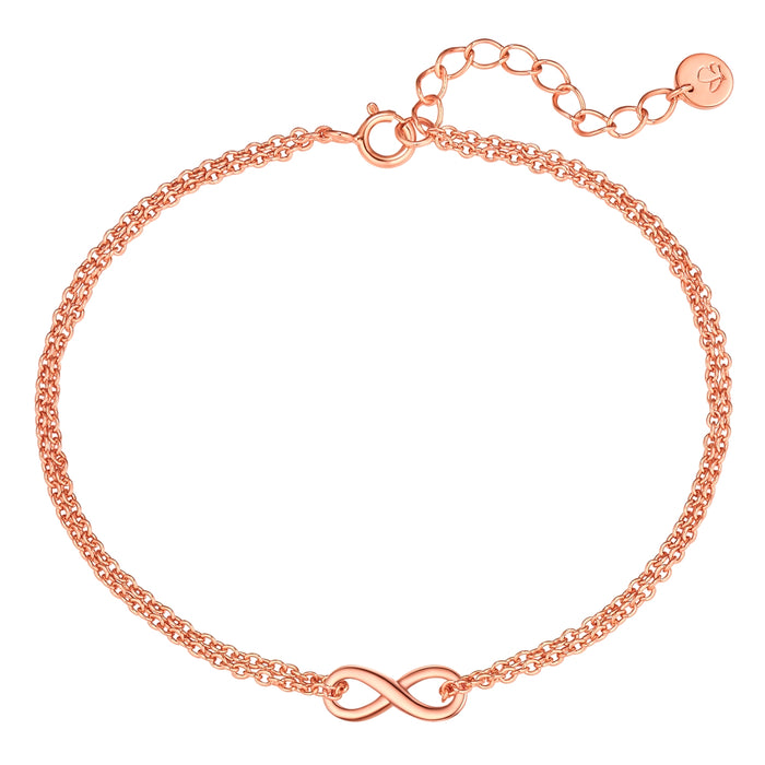 2-reihiges Infinity Armband roségold