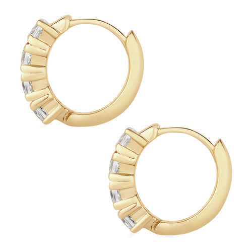 Creolen Sterling Silber gelbgold Topas weiß