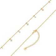 Goldene Kette mit kleinen Zirkonia-Anhängern