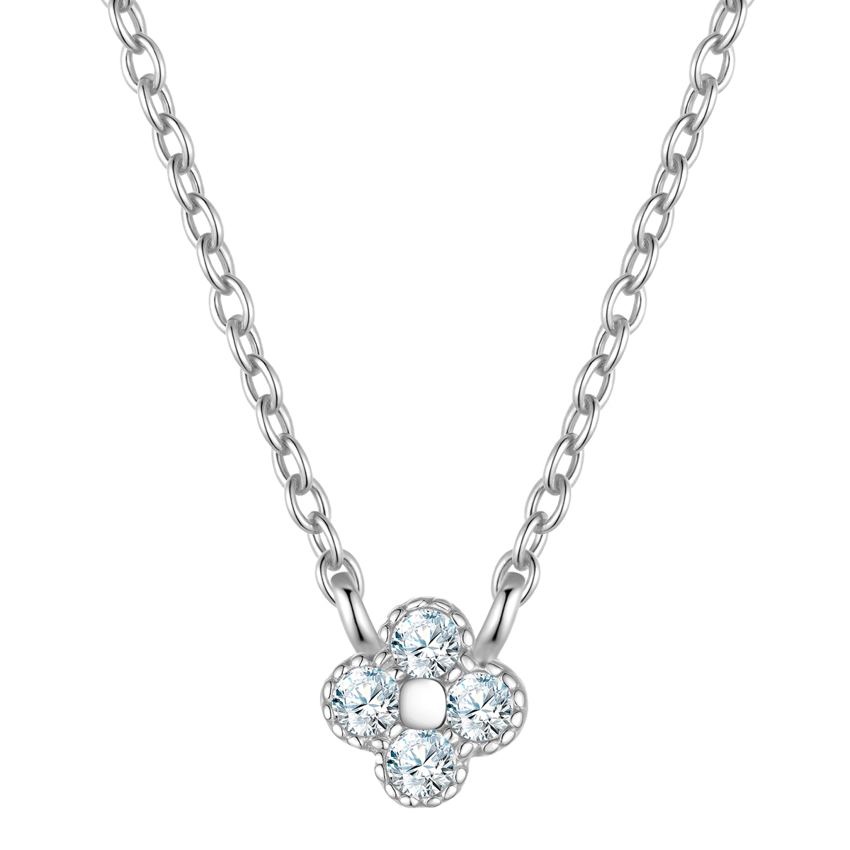 Kette mit Blüten-Anhänger aus 925er Sterling Silber