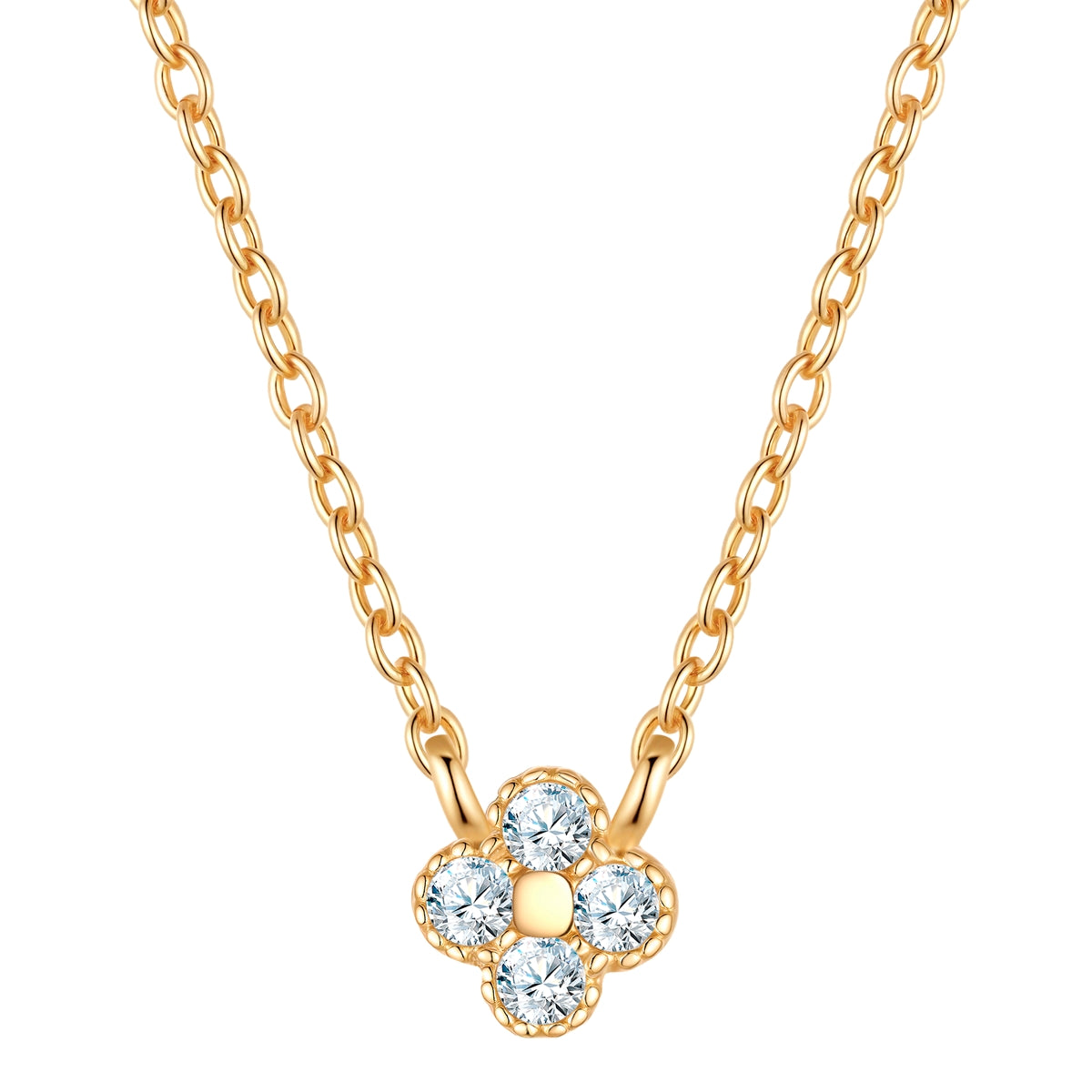 Halskette mit Blüten-Anhänger gold