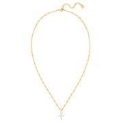 Goldfarbene Figaro-Halskette mit Kreuz-Anhänger