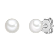 Perlen-Ohrstecker 4,0 - 4,5 mm, silber