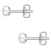 Perlen-Ohrstecker 4,0 - 4,5 mm, silber