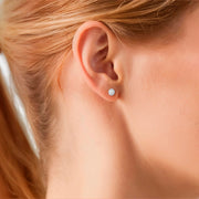 Perlen-Ohrstecker, 6,0 - 6,5 mm, gold
