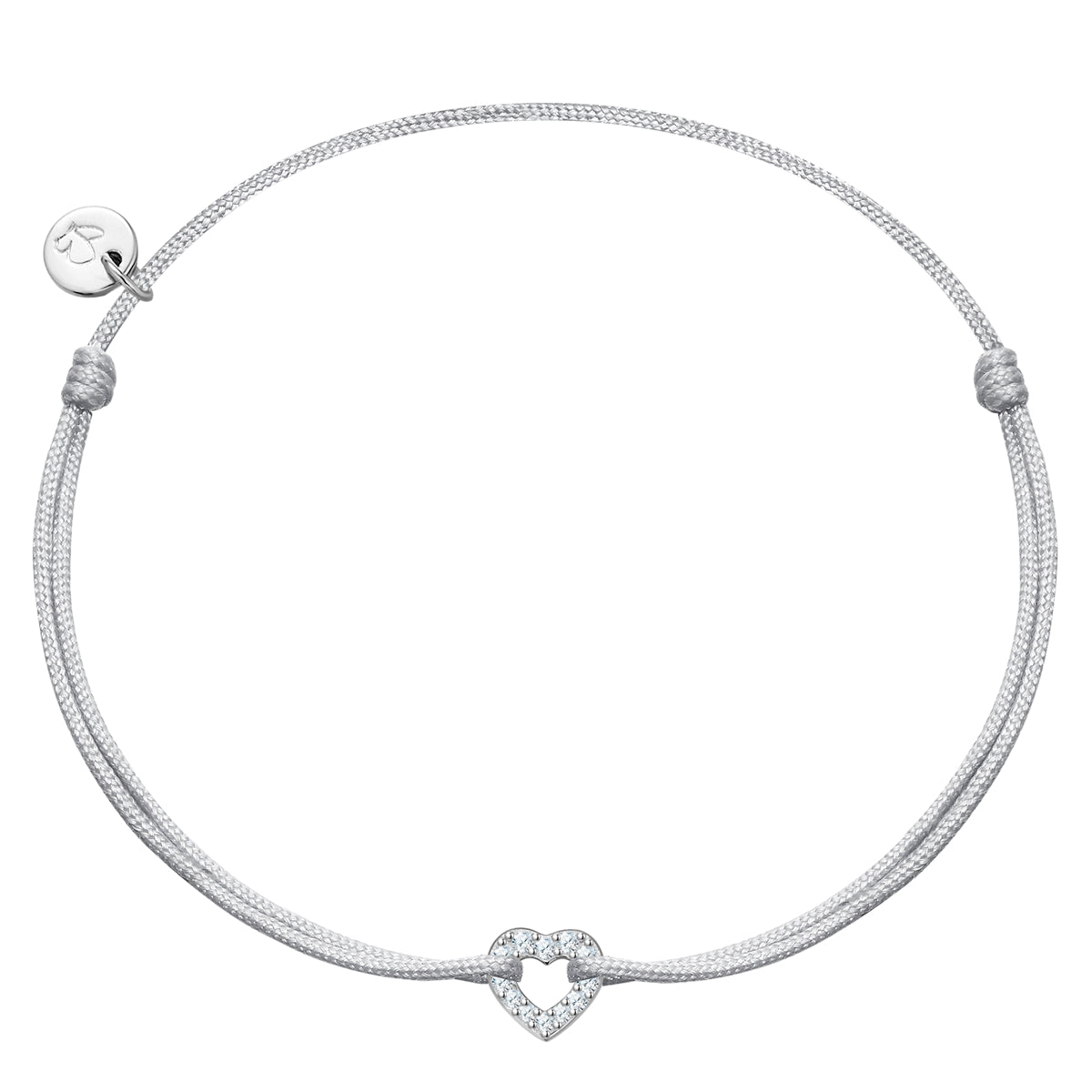 Textil-Armband Tiny Hearts mit Zirkonia-Steinchen
