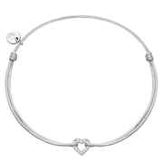 Textil-Armband Tiny Hearts mit Zirkonia-Steinchen
