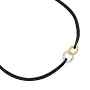 Textil Armband schwarz Twice gold