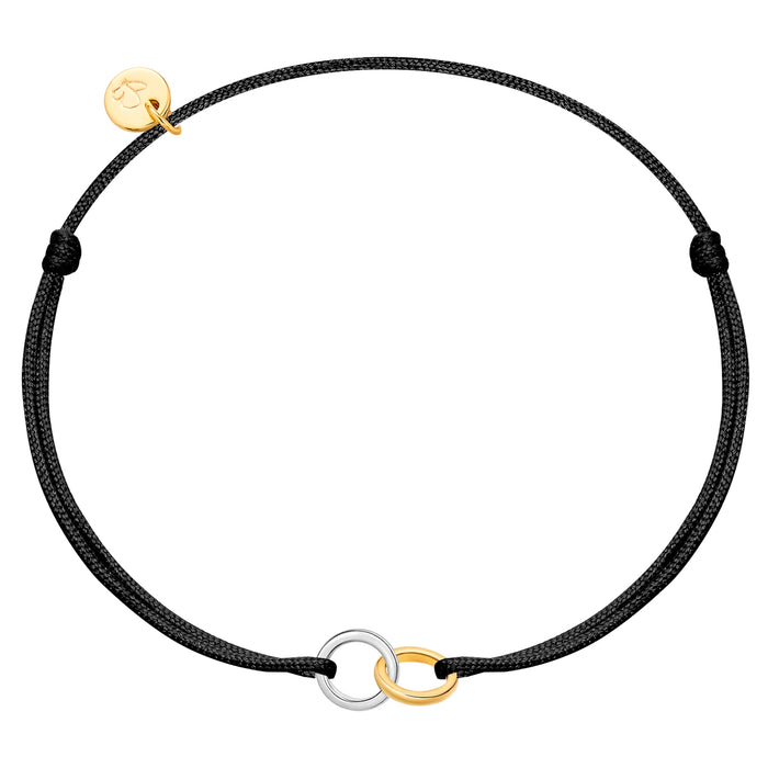 Textil Armband schwarz Twice gold