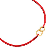 Textilarmband rot Twice gold