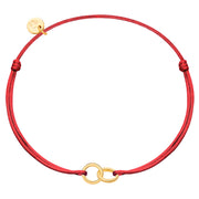 Textilarmband rot Twice gold