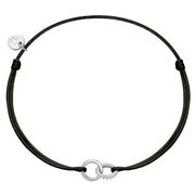 Textil-Armband schwarz Twice mit Zirkonia