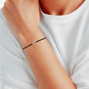 Textil-Armband schwarz Twice mit Zirkonia