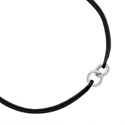 Textil-Armband schwarz Twice mit Zirkonia