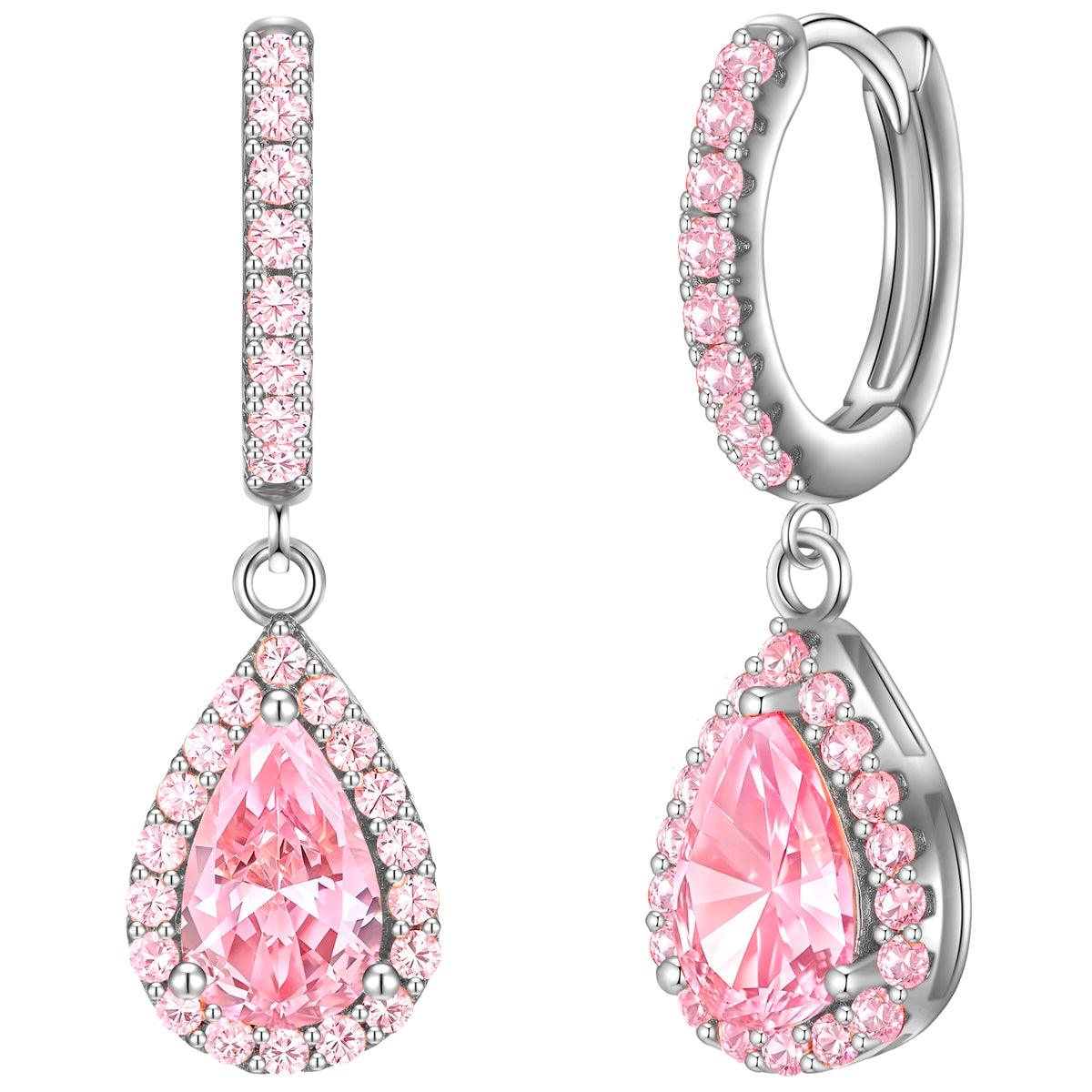 Creolen Zirkonia pink