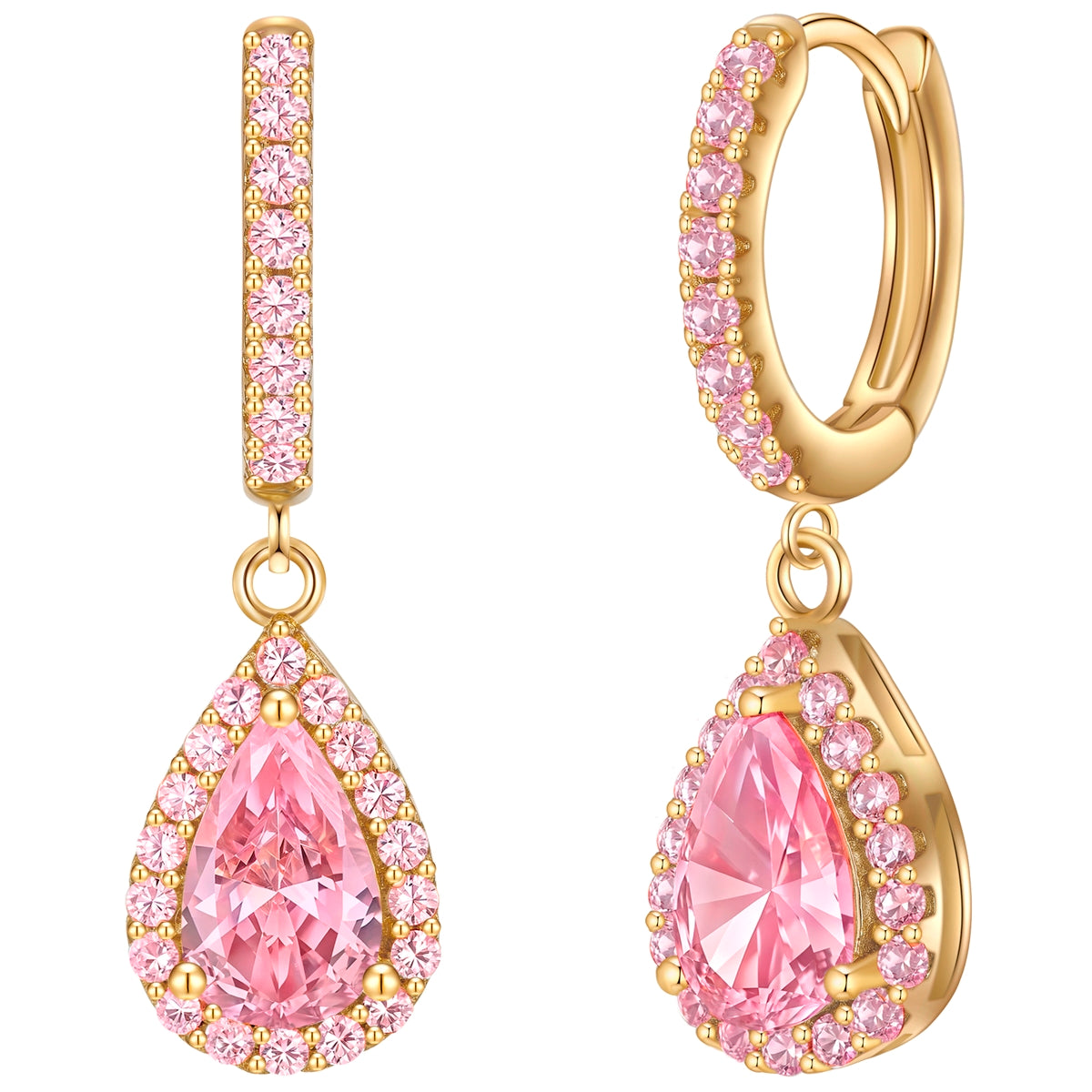 Creolen gold Zirkonia pink