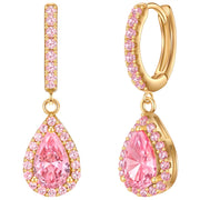 Creolen gold Zirkonia pink