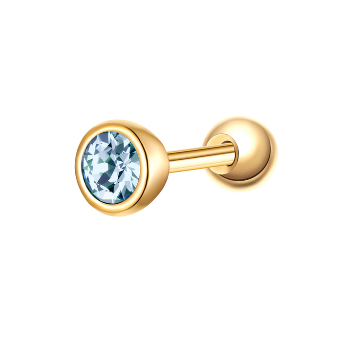 Piercing gold mit Geburtsstein März
