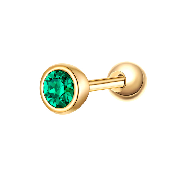 Piercing gold mit Geburtsstein Mai