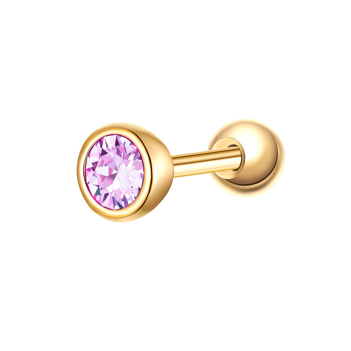 Goldenes Piercing mit Geburtsstein Juni