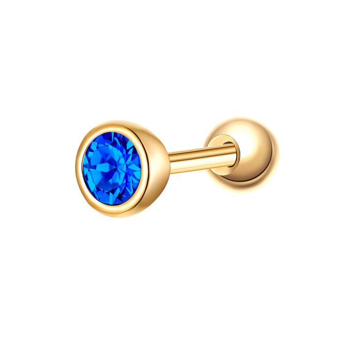 Piercing gold mit Geburtsstein September