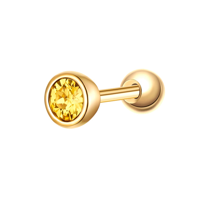 Piercing gold mit Geburtsstein November